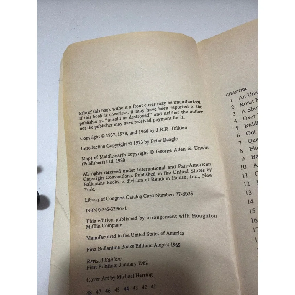 The Hobbit JRR Tolkien 1982 Ballantine Books Revised Edition Paperback Fantasy